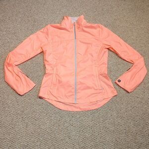 Btwin Decathlon Jacket Womens 4 Small Tiki Orange Windbreaker Cycling Outdoor